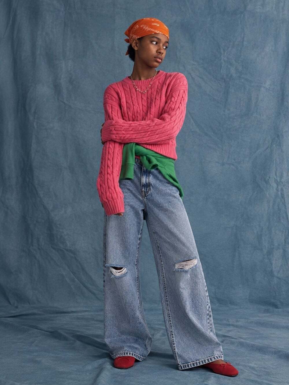 Zara Girls 13-14 Wide Leg Jeans Light Wash Distressed Ripped Y2K Denim